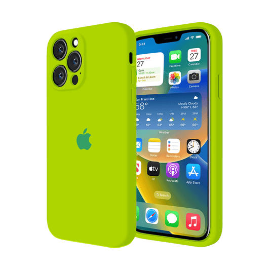 iPhone Camera Protection Silicone Case (Fluorescent Green)